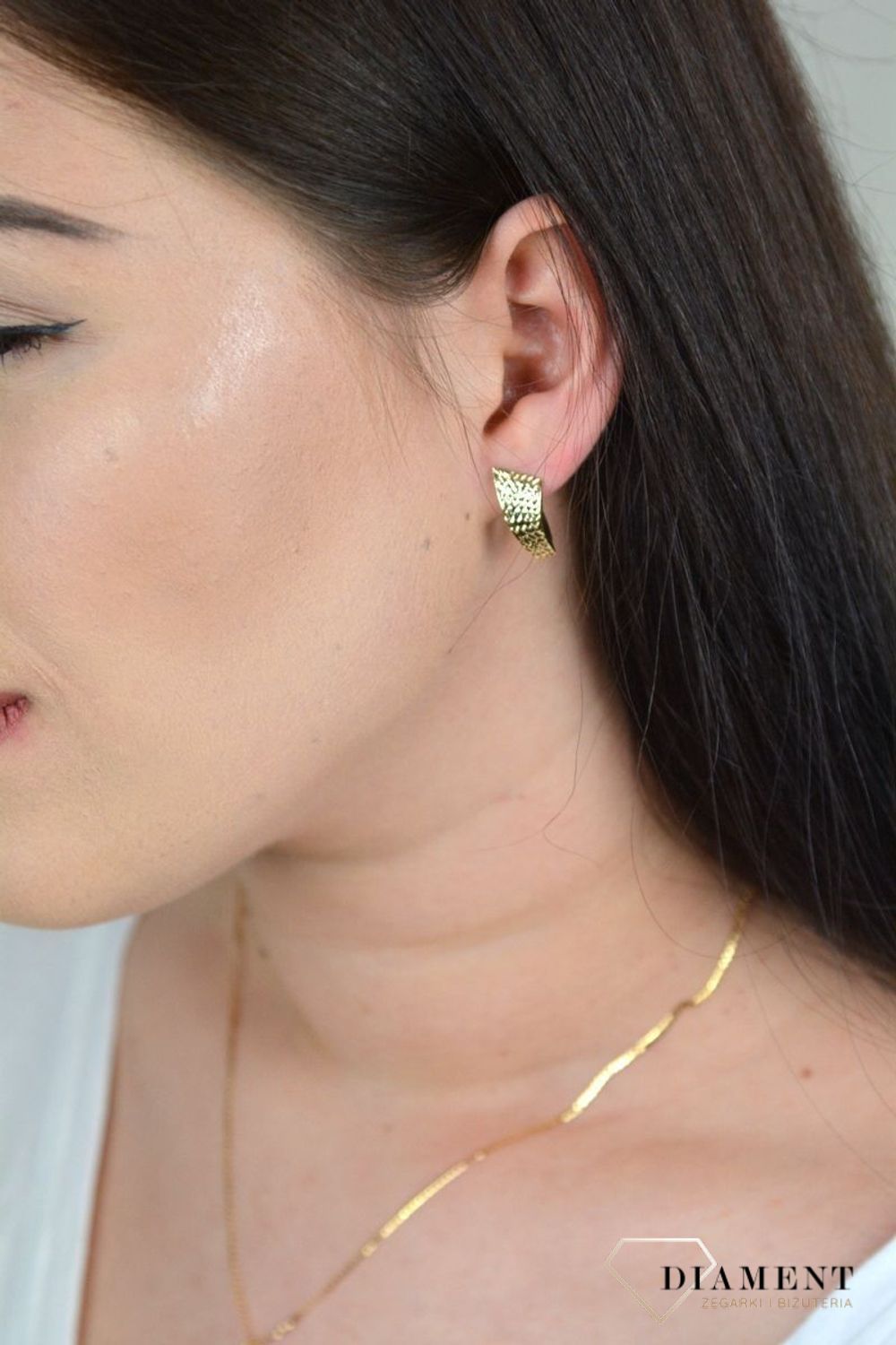 Złote kolczyki diamentowane 'Błyszczące szczęście' KL 2129.jpg